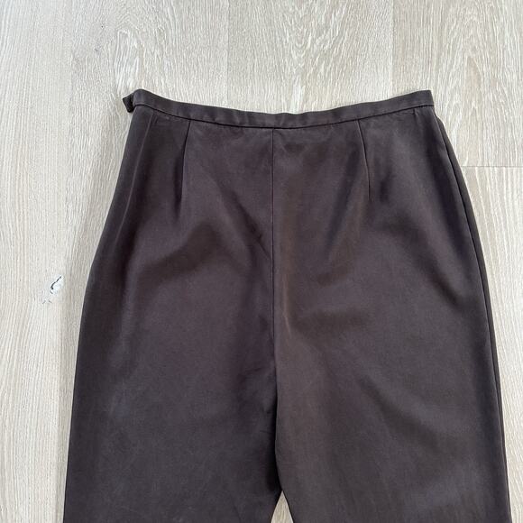 Lafayette 148 Satin Pants Silk Blend Straight Leg Trousers Cropped - Picture 10 of 12